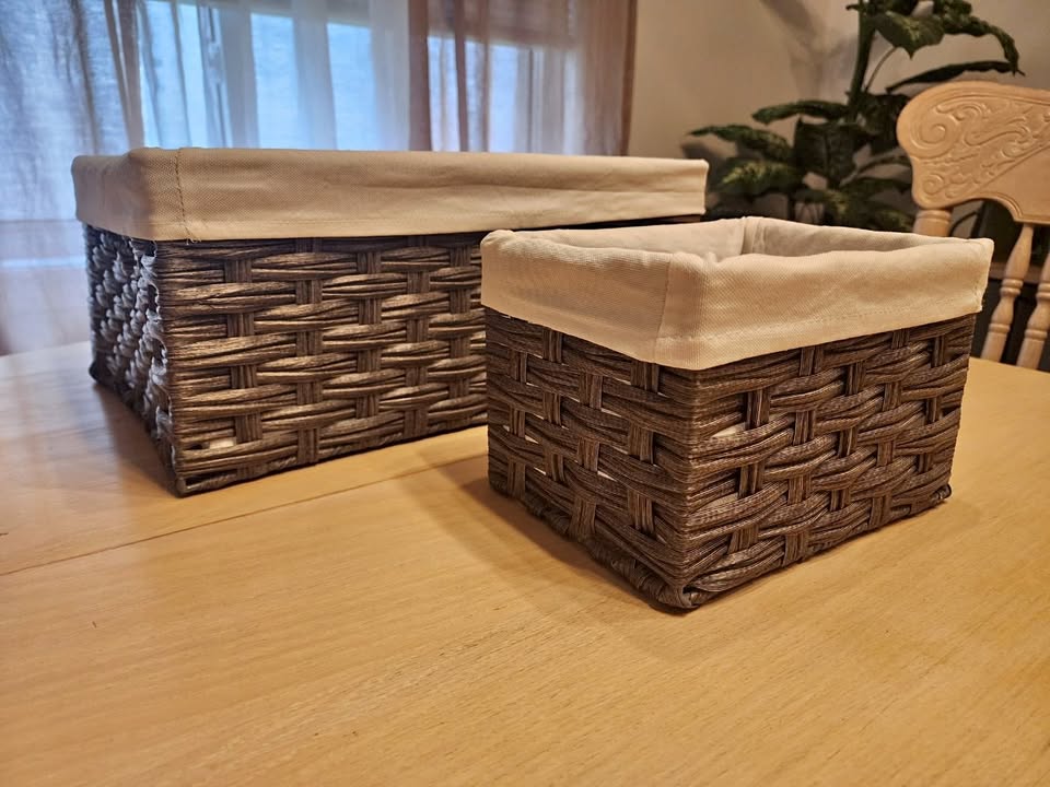 Stylish Woven Storage Baskets – Set of 2 (Large + Small)