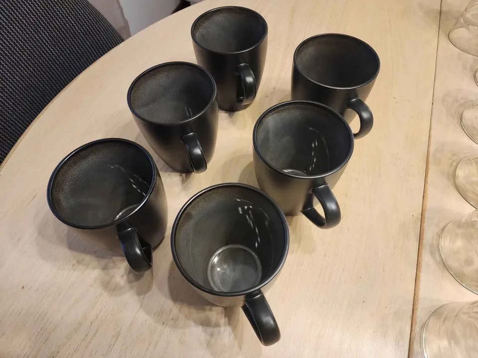 Set of 6 Black Coffee Mugs image indicator(2)