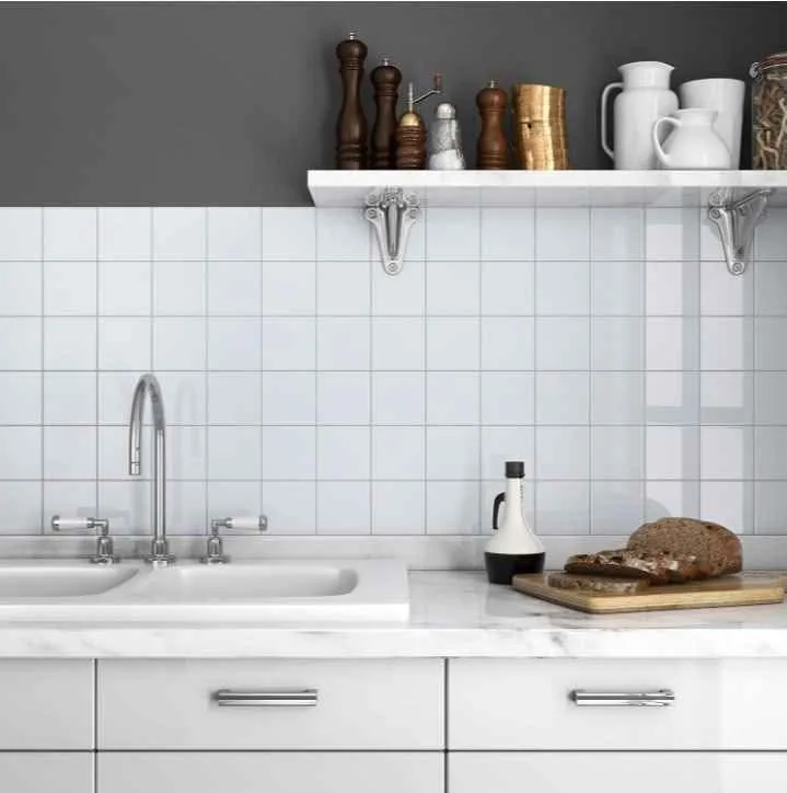 White Gloss Wall Tiles 6×6". 1Box-60 tiles. (4 boxes left) image indicator(4)