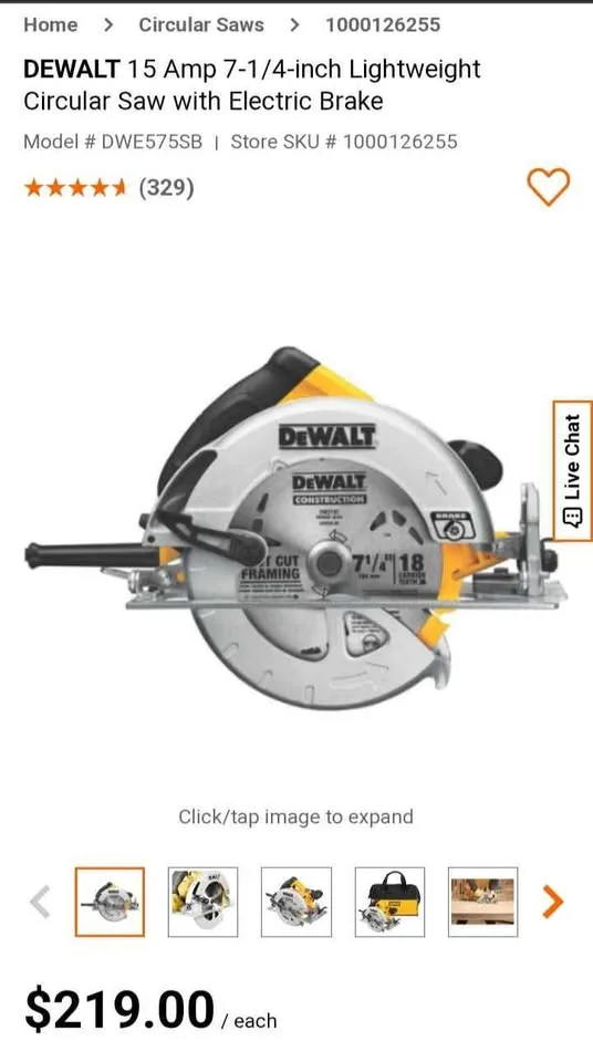 DEWALT 7-1/4" Lightweight Circular Saw image indicator(2)
