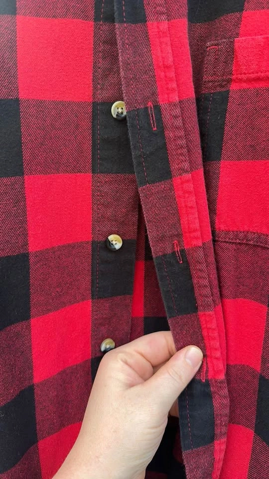 Red and Black Plaid Flannel Shirt - photo 4