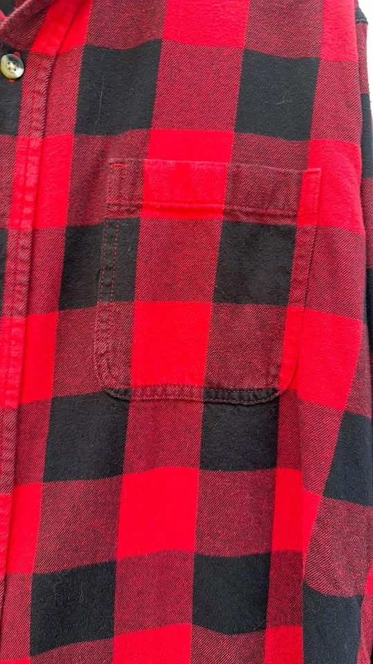 Red and Black Plaid Flannel Shirt - photo 5