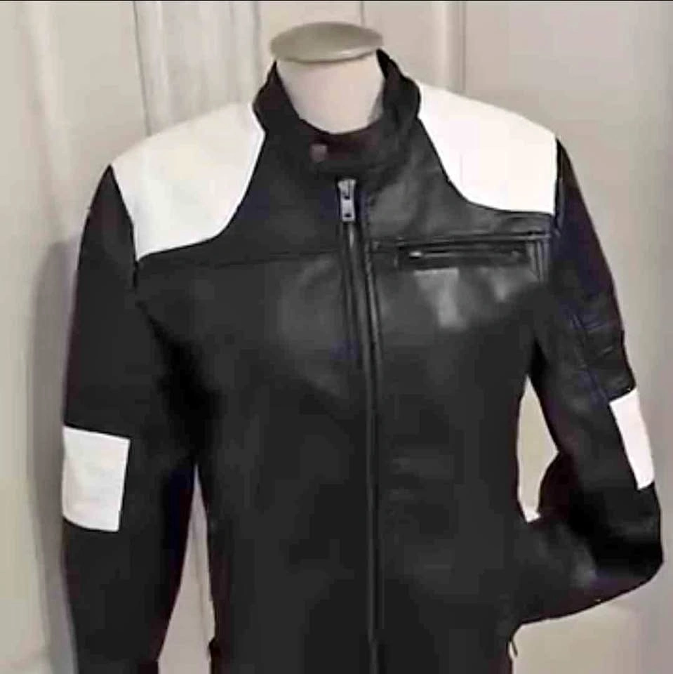 Guess Jeans Unisex David Moto Jacket Faux Leather