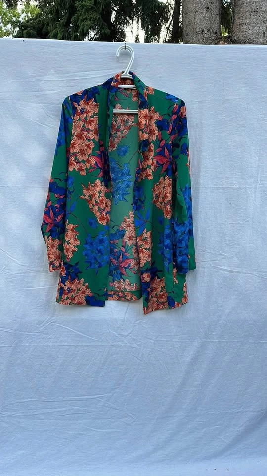 Stradivarius Multicolor Floral Blazer
