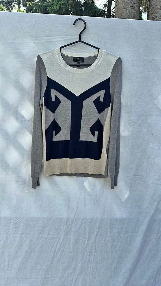 J. Crew merino/cashmere Patterned Sweater