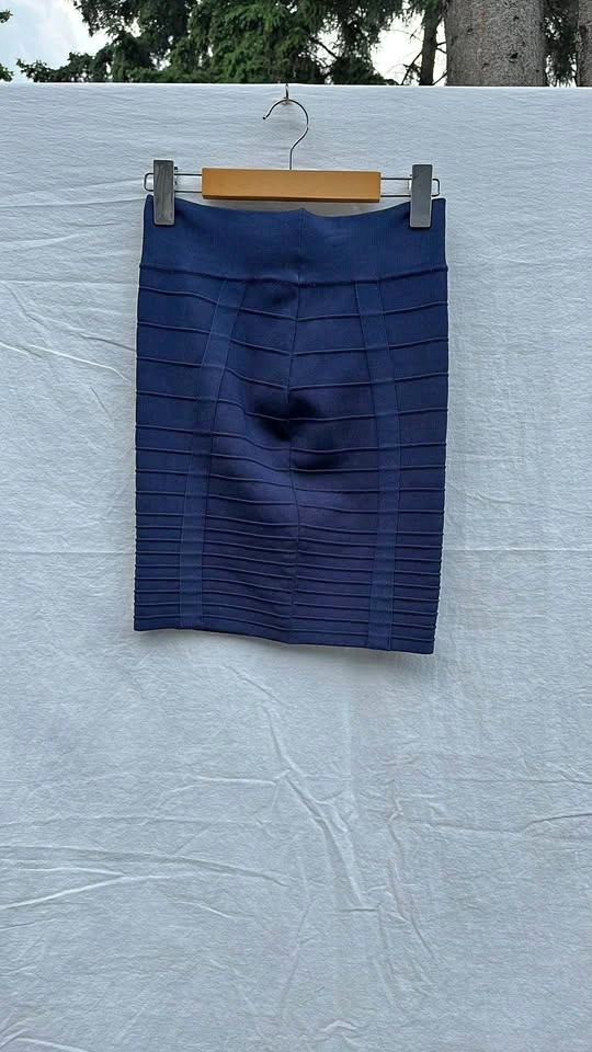 Navy Blue Super Stretchy Pencil Skirt