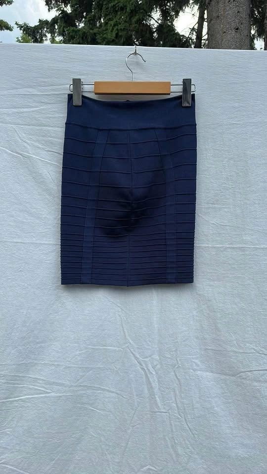 Navy Blue Super Stretchy Pencil Skirt - photo 5