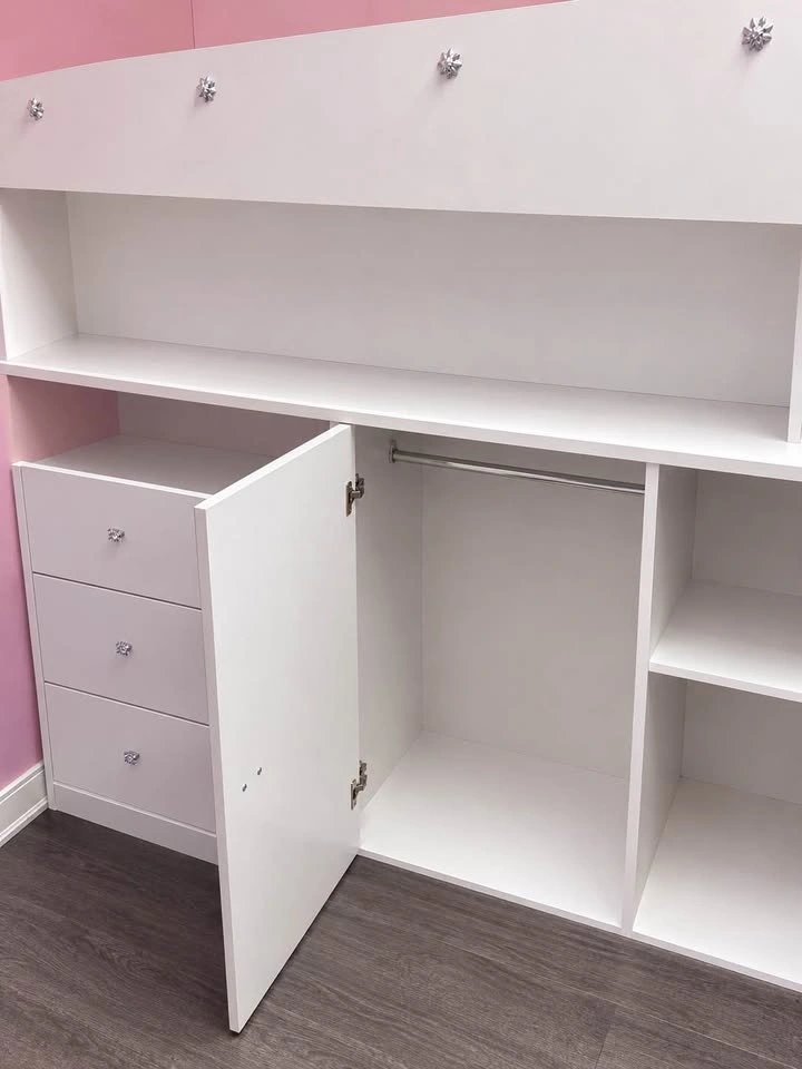White Mid-Sleeper Loft Bed with Storage - photo 2