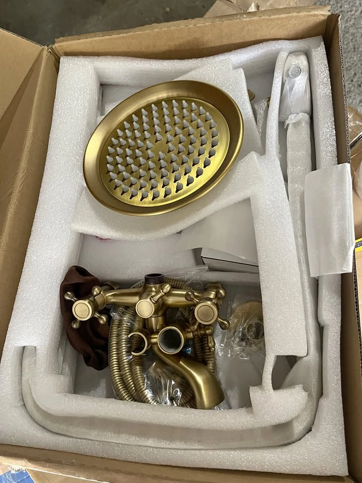 New Gold Antique Brass Shower System Bathroom Shower Faucet Set