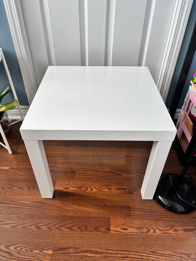 White Square Side Table