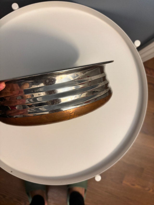 Indian Copper Bottom Stainless Steel Bowl - photo 2