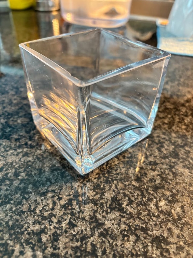 Clear Square Glass Vase