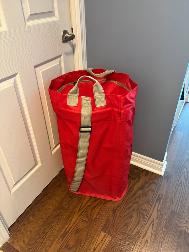 Large Red Laundry Bag with Backpack Straps