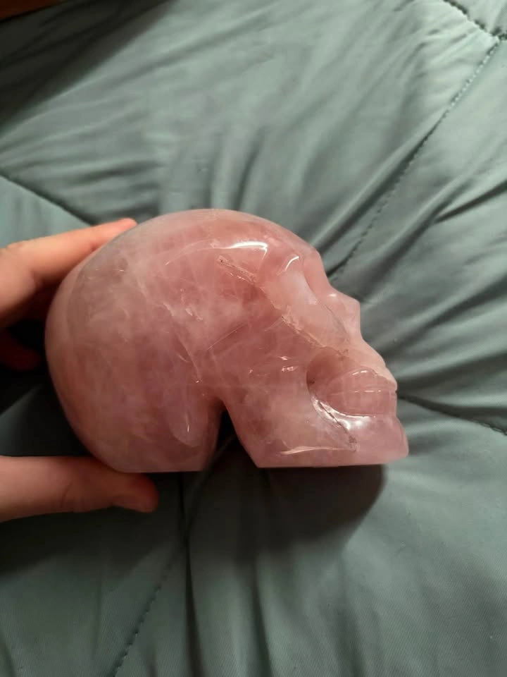 large rose quartz skull - photo 5