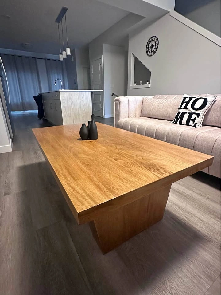 Solid Wood Pedestal Coffee Table