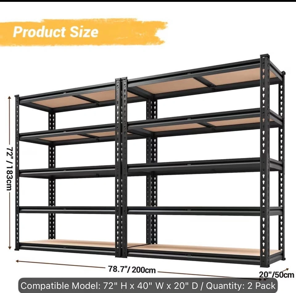 80” wide 5-Tier Heavy Duty Garage Shelving unit