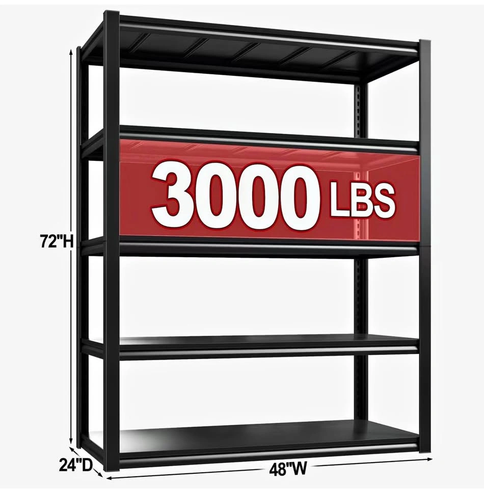 REIBII 48” wide Heavy Duty 5-Tier Garage Shelving