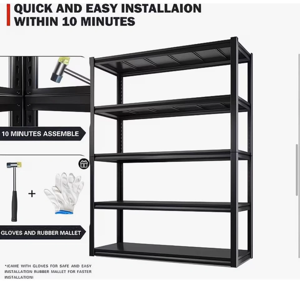 REIBII 48” wide Heavy Duty 5-Tier Garage Shelving - photo 5