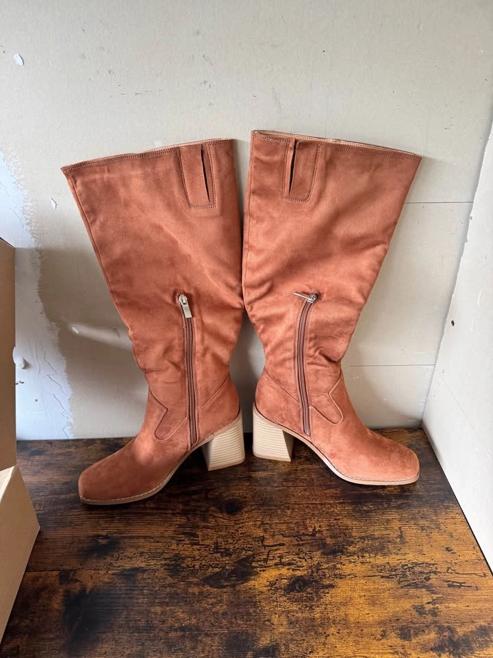 Coutgo women’s knee high boots size 6 /36 wide calf square toe - photo 2