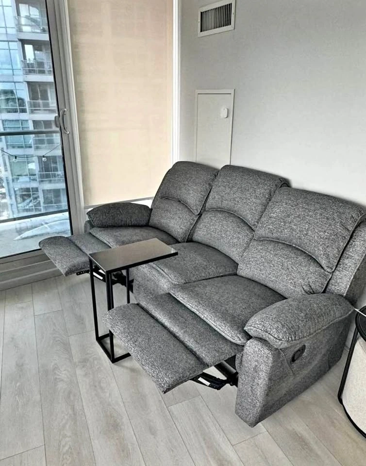 The Brick Grey Fabric Manual Reclining Sofa