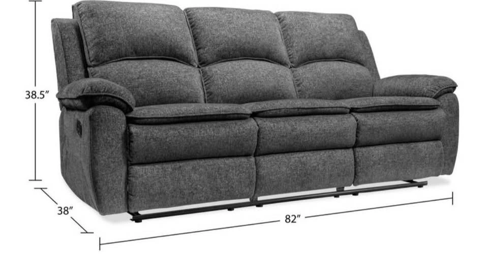 The Brick Grey Fabric Manual Reclining Sofa - photo 4