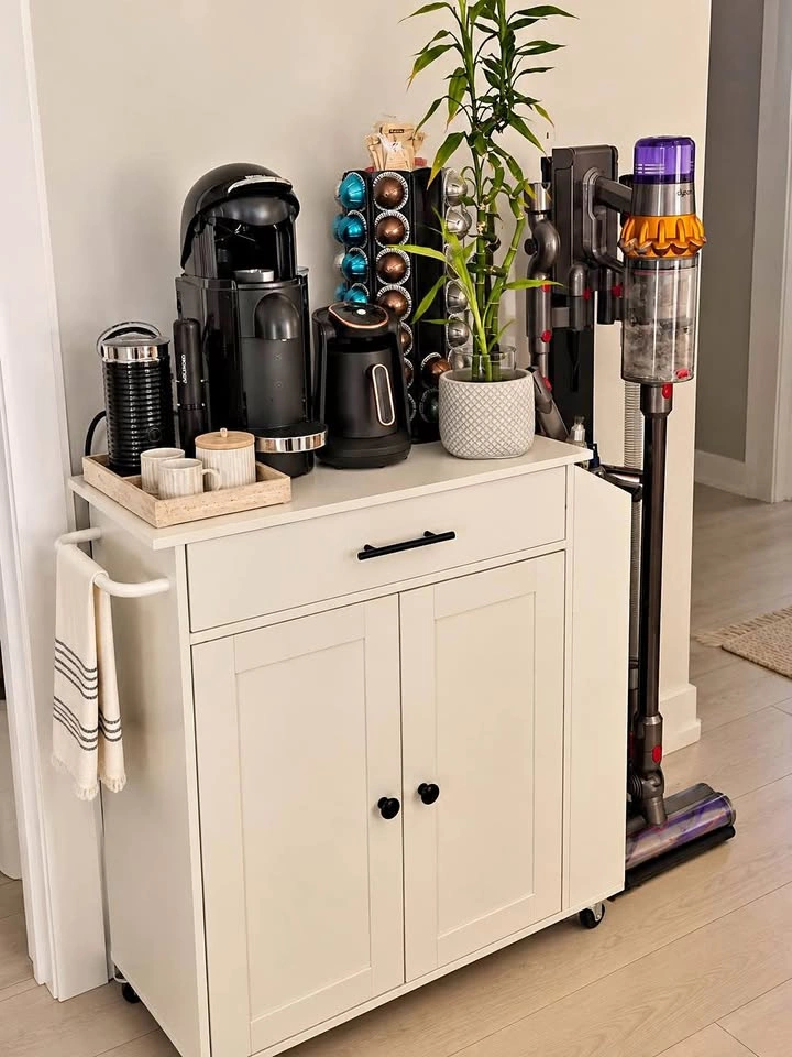 Rolling Kitchen Island with Power Outlet