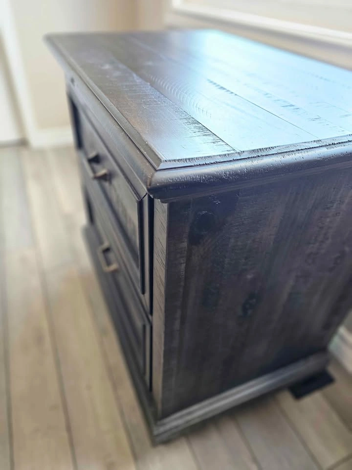 2x Calistoga - Rustic Dark Wood 2-Drawer Nightstands - photo 3