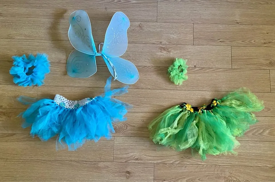 Children’s Fairy Dress-Up Costume Accessories – Blue & Green Set