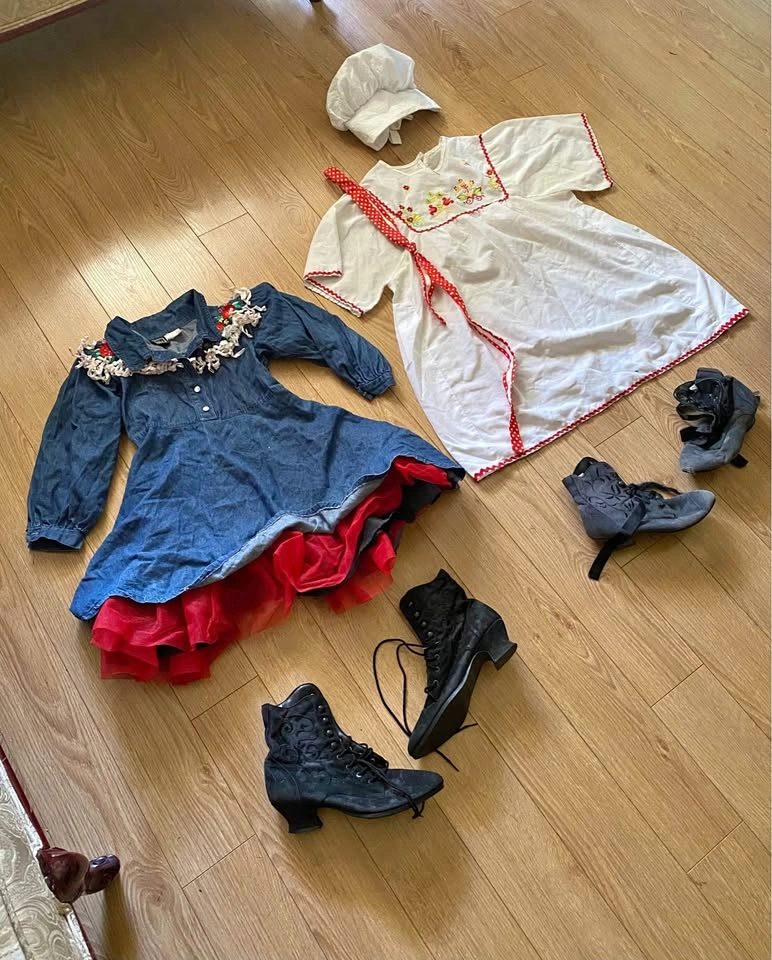 Vintage-Style Children’s Dresses, Bonnets & Boots Bundle