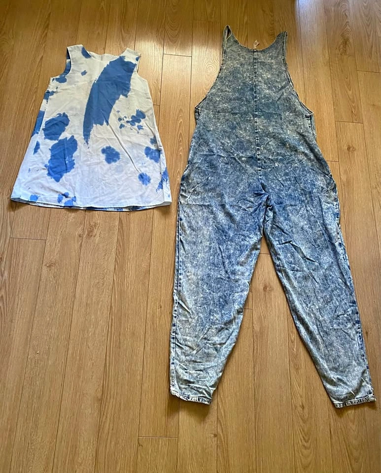 Vintage Denim Jumpsuit & Matching Tie-Dye Set
