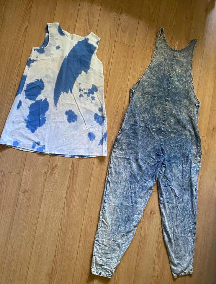 Vintage Denim Jumpsuit & Matching Tie-Dye Set - photo 2