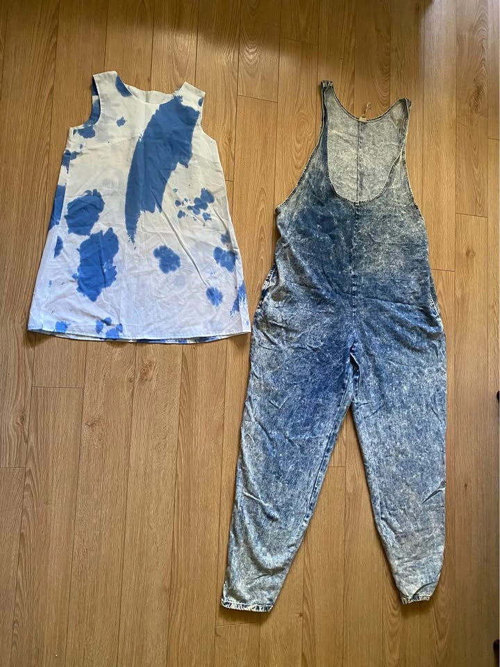 Vintage Denim Jumpsuit & Matching Tie-Dye Set - photo 3