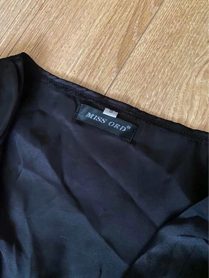 MISS ORD Black Satin Maxi Dress – Size Small - photo 3