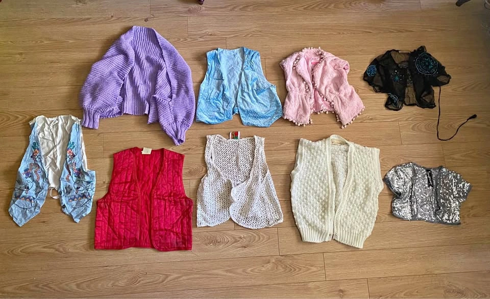 Vintage & Unique Vest Bundle – 9 Pieces