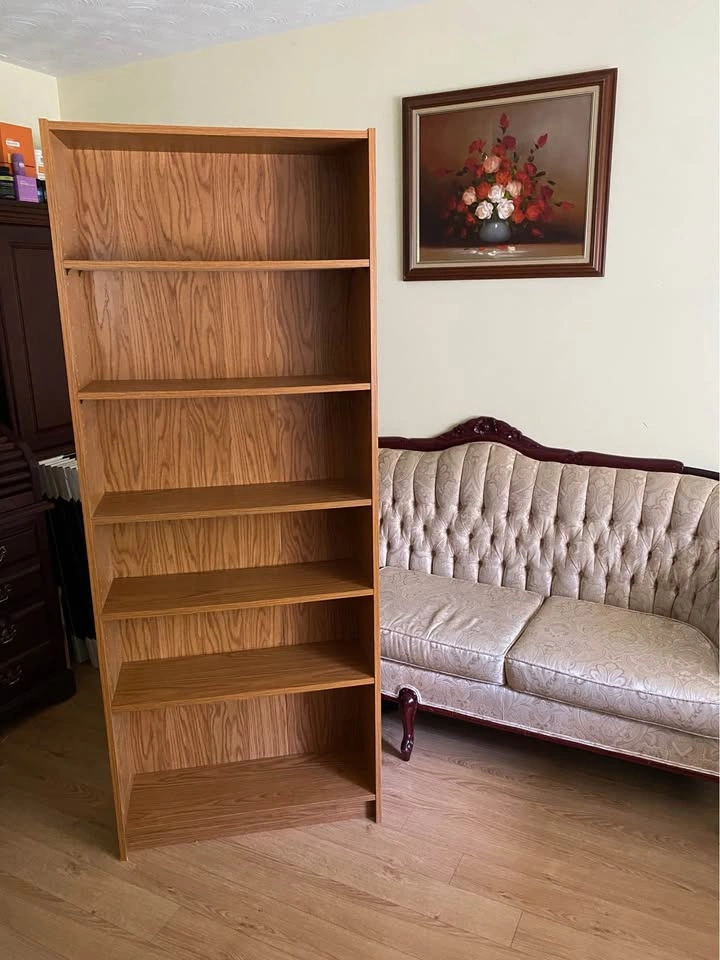 Solid Tall Wooden Bookcase – Adjustable Shelves - photo 3