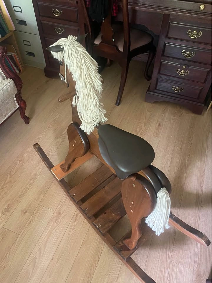 Vintage Solid Wood Rocking Horse – Handmade Child’s Rocker - photo 2