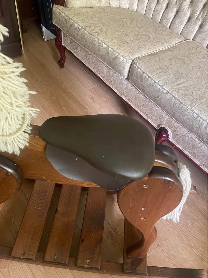 Vintage Solid Wood Rocking Horse – Handmade Child’s Rocker - photo 3