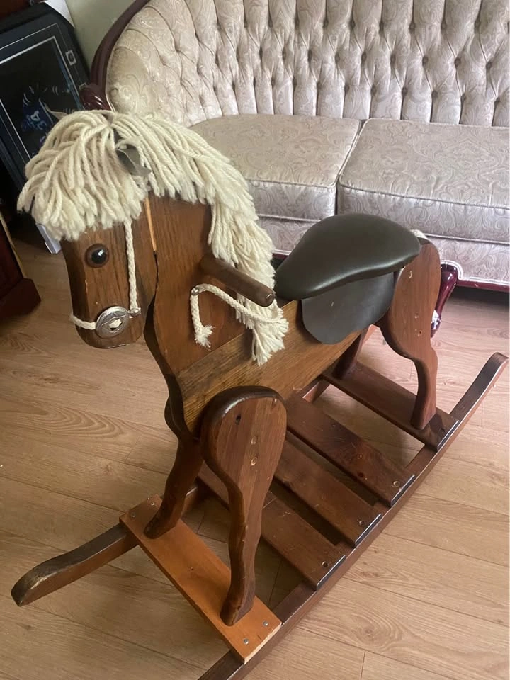 Vintage Solid Wood Rocking Horse – Handmade Child’s Rocker - photo 4
