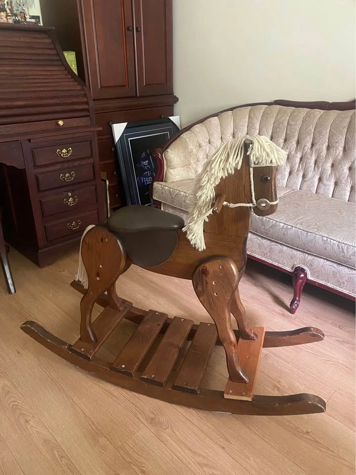 Vintage Solid Wood Rocking Horse – Handmade Child’s Rocker - photo 5