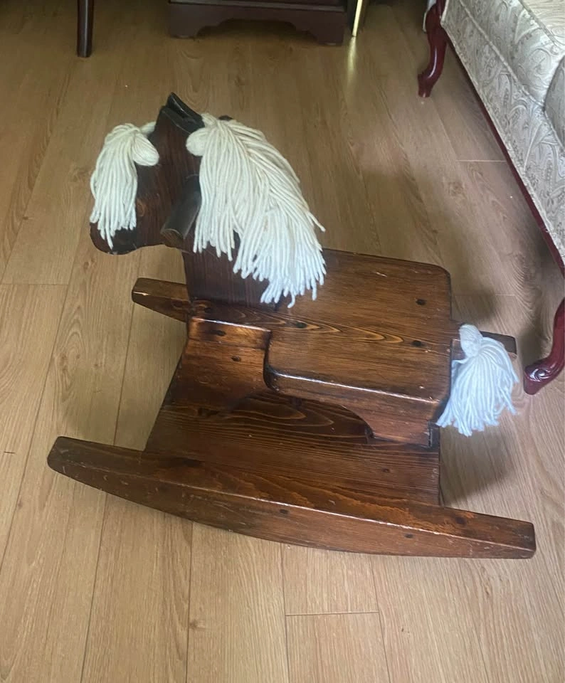 Vintage Handcrafted Solid Wood Toddler Rocking Horse - photo 2