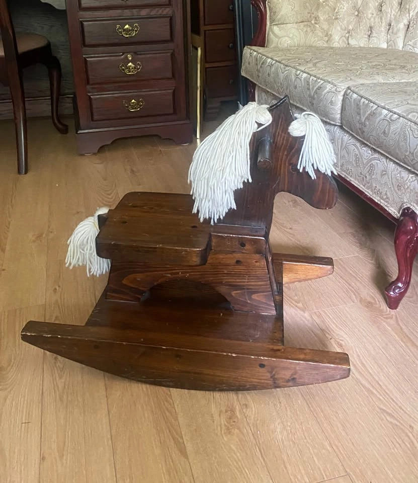 Vintage Handcrafted Solid Wood Toddler Rocking Horse - photo 3