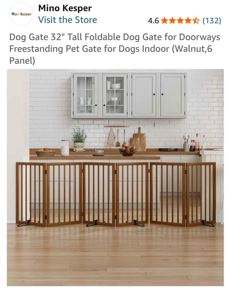 Mino Kesper Dog Gate 32" Tall Foldable Freestanding Pet Gate - photo 3