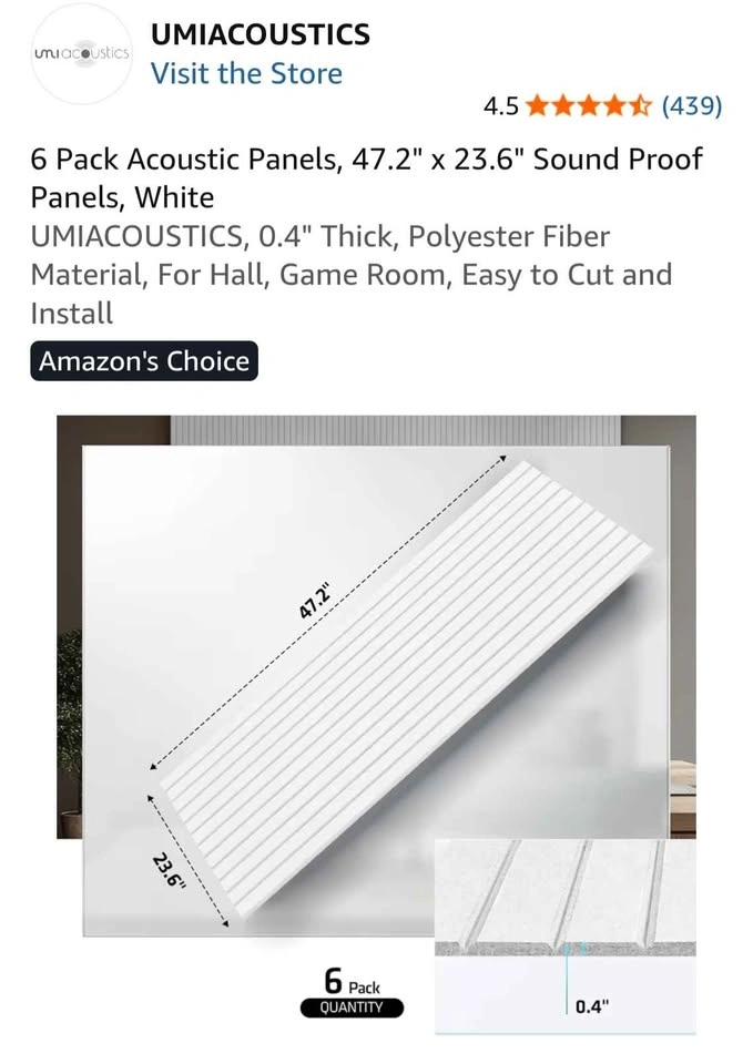 UMIACOUSTICS 6 Pack Acoustic Panels white - photo 3