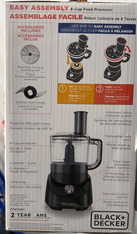 Black+Decker Easy Assembly 8-Cup Food Processor - photo 2