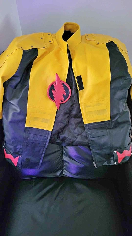 Reverse Flash Cosplay Leather Jacket Size 3XL
