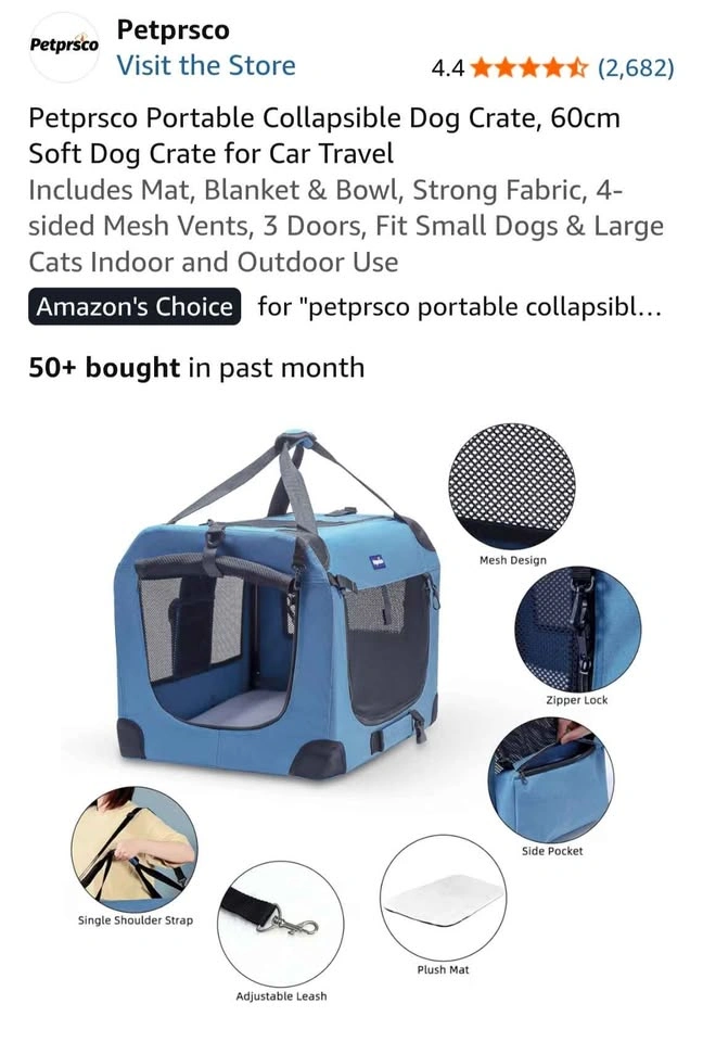 Petprsco Portable Collapsible Soft Dog Crate - photo 4