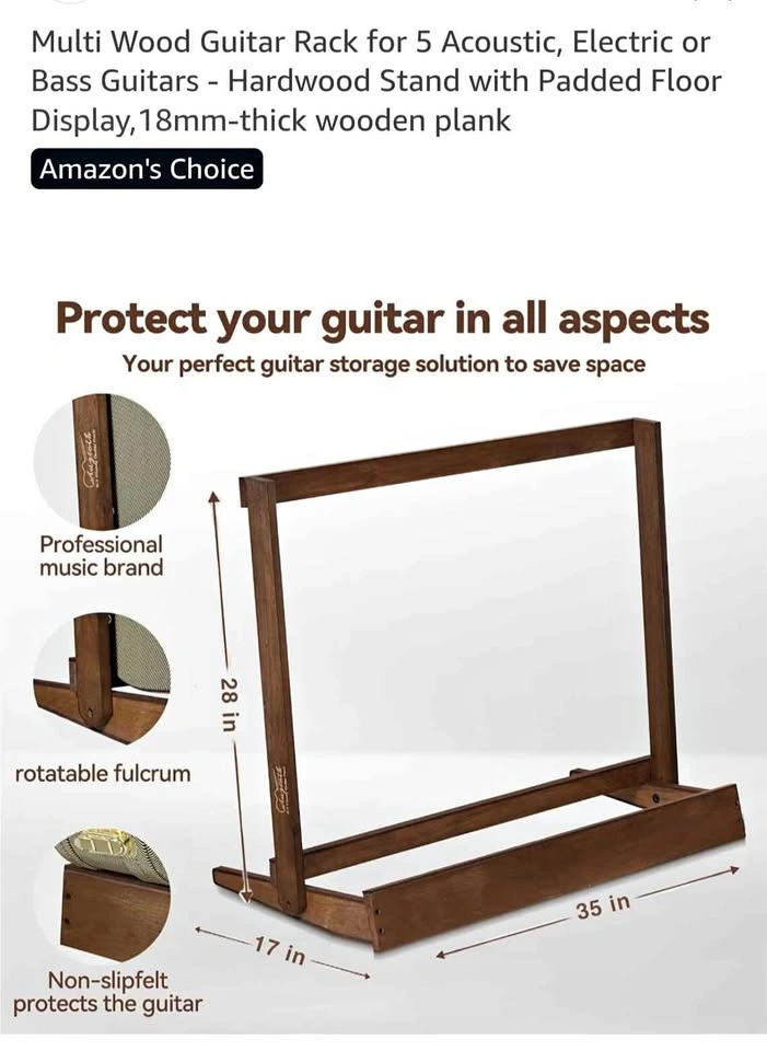 Wood Guitar Case Rack, 34.5"x27"x17.5"
