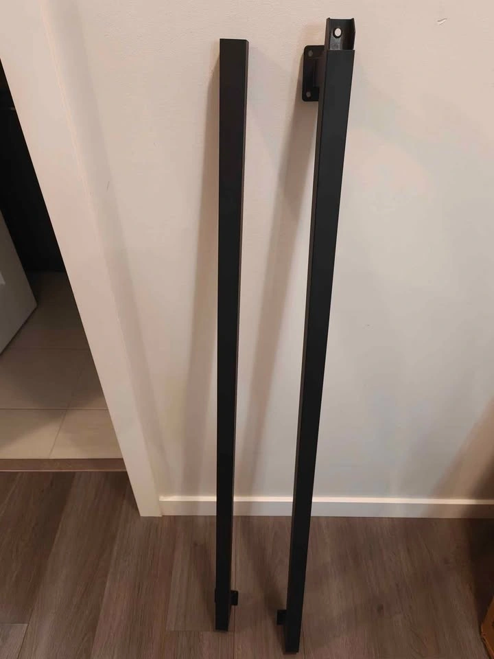 Modern Black Metal Square Stair Handrail approx 91" - photo 4