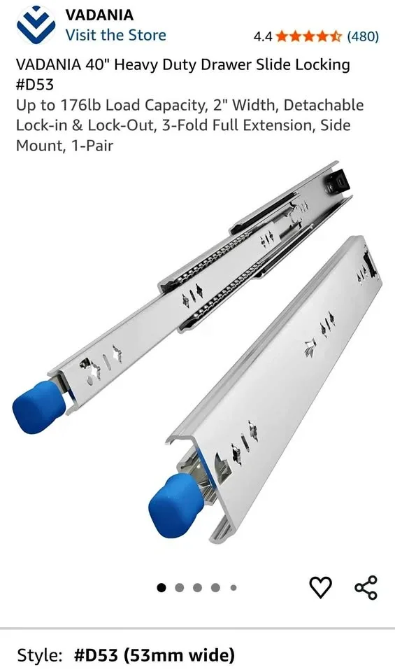 VADANIA 40" Heavy Duty Drawer Slide Locking #D53