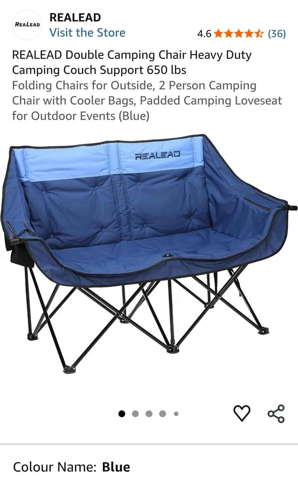 REALEAD Double Camping Chair in grey - photo 3